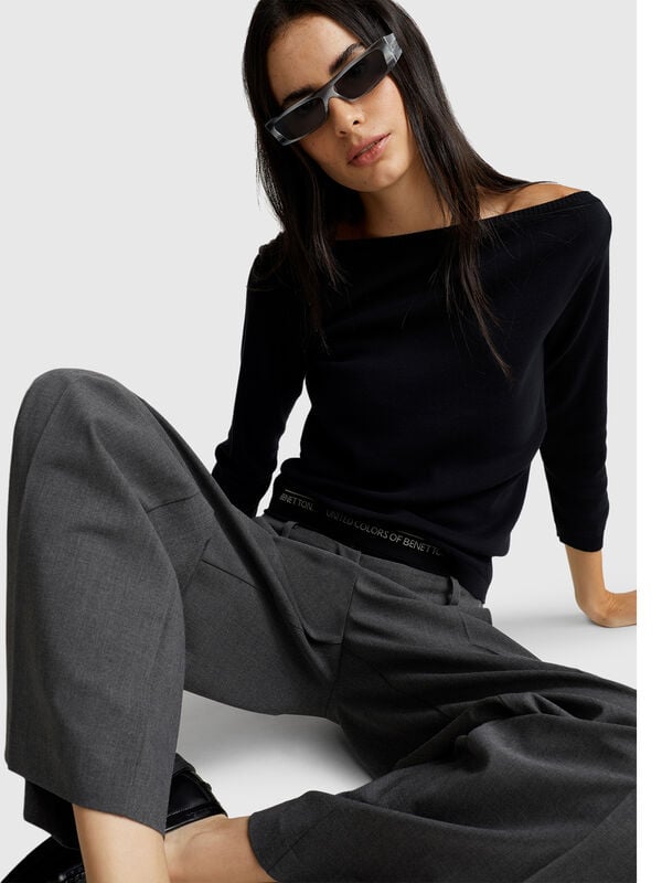 Boat neck sweater Women