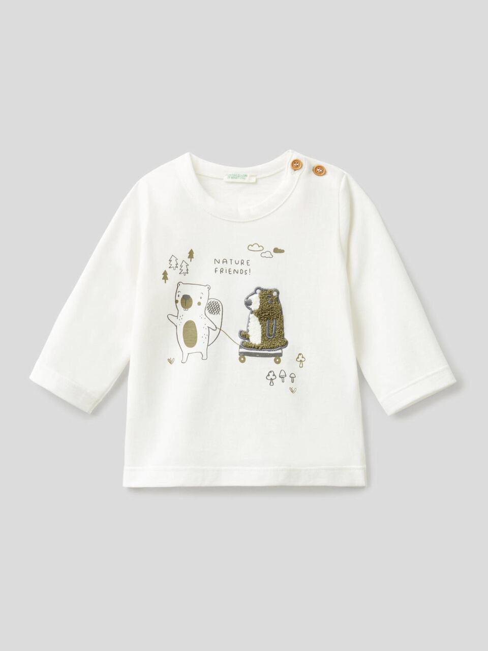 T-shirt in organic cotton with embroidery image number 1