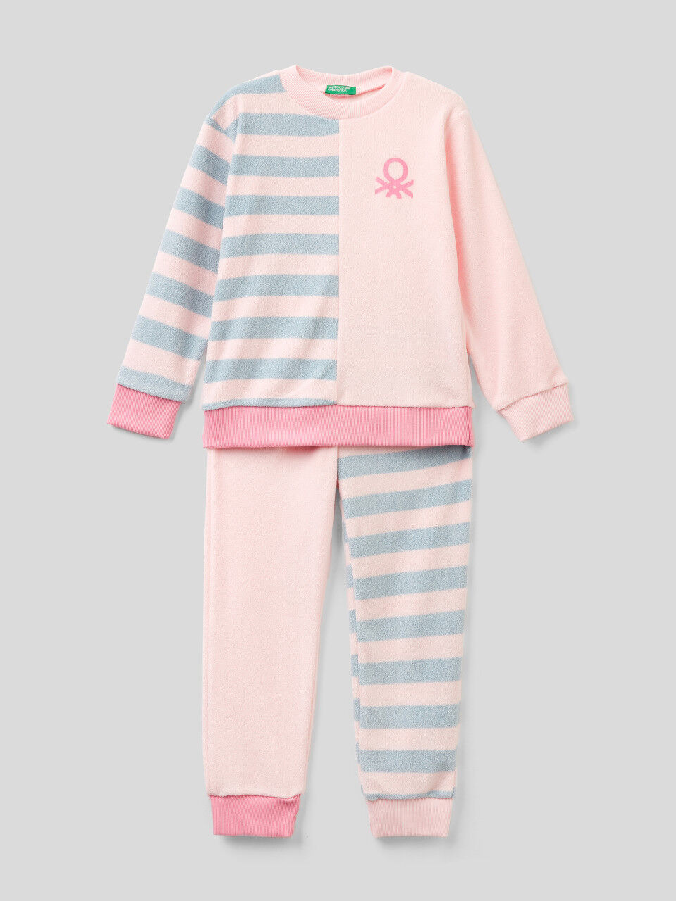 Striped pyjamas in fleece
