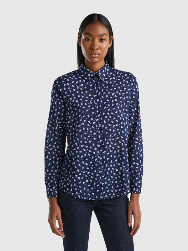 Dark blue floral shirt