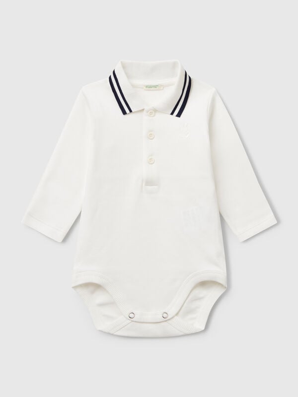 Polo bodysuit in cotton New Born (0-18 months)