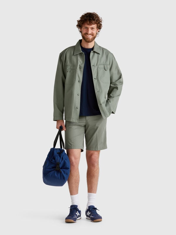 Chino bermuda shorts in canvas Men
