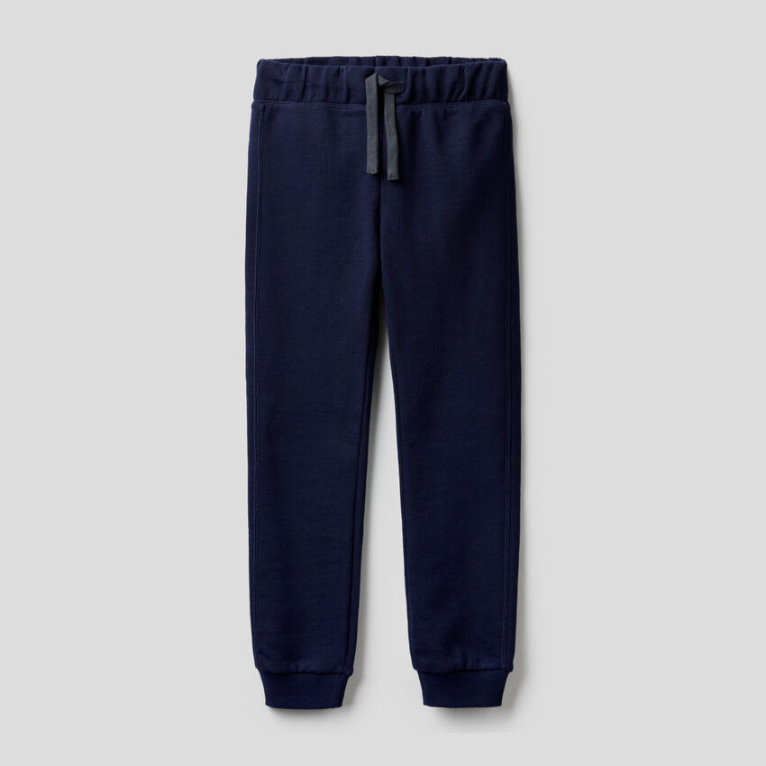 Dark blue 100% cotton sweatpants
