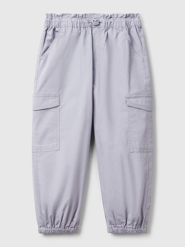 Stretch cotton cargo trousers Junior Girl