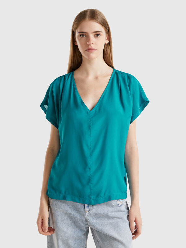 Flowy short sleeve blouse Women