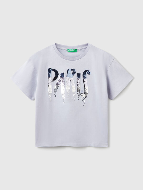 T-shirt with print and sequins Junior Girl