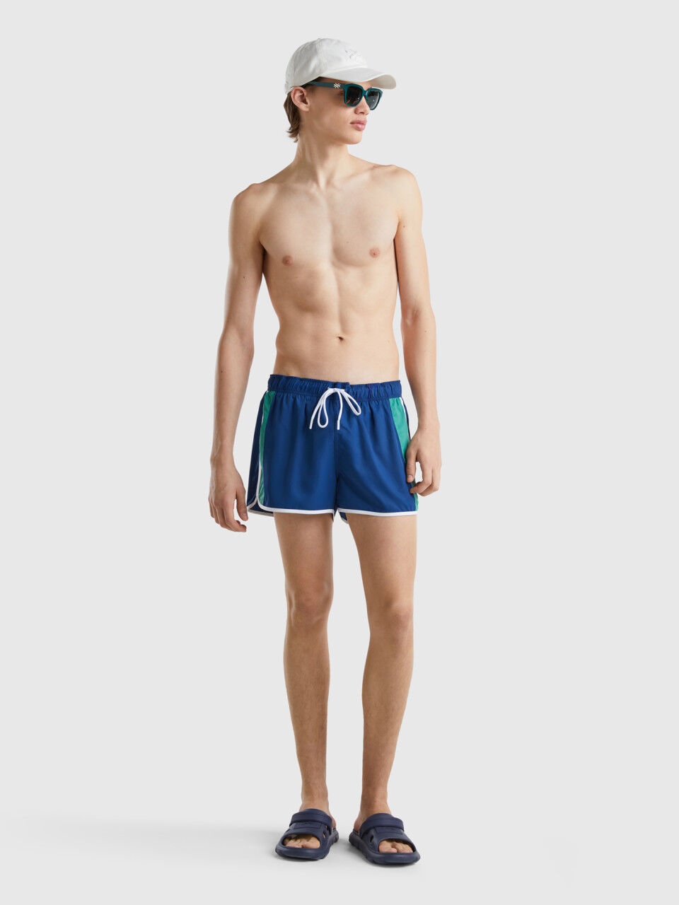Swim trunks with side bands