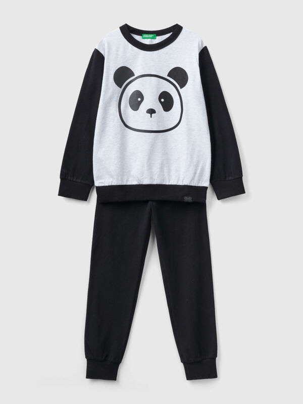 Warm pyjamas with panda print Junior Boy
