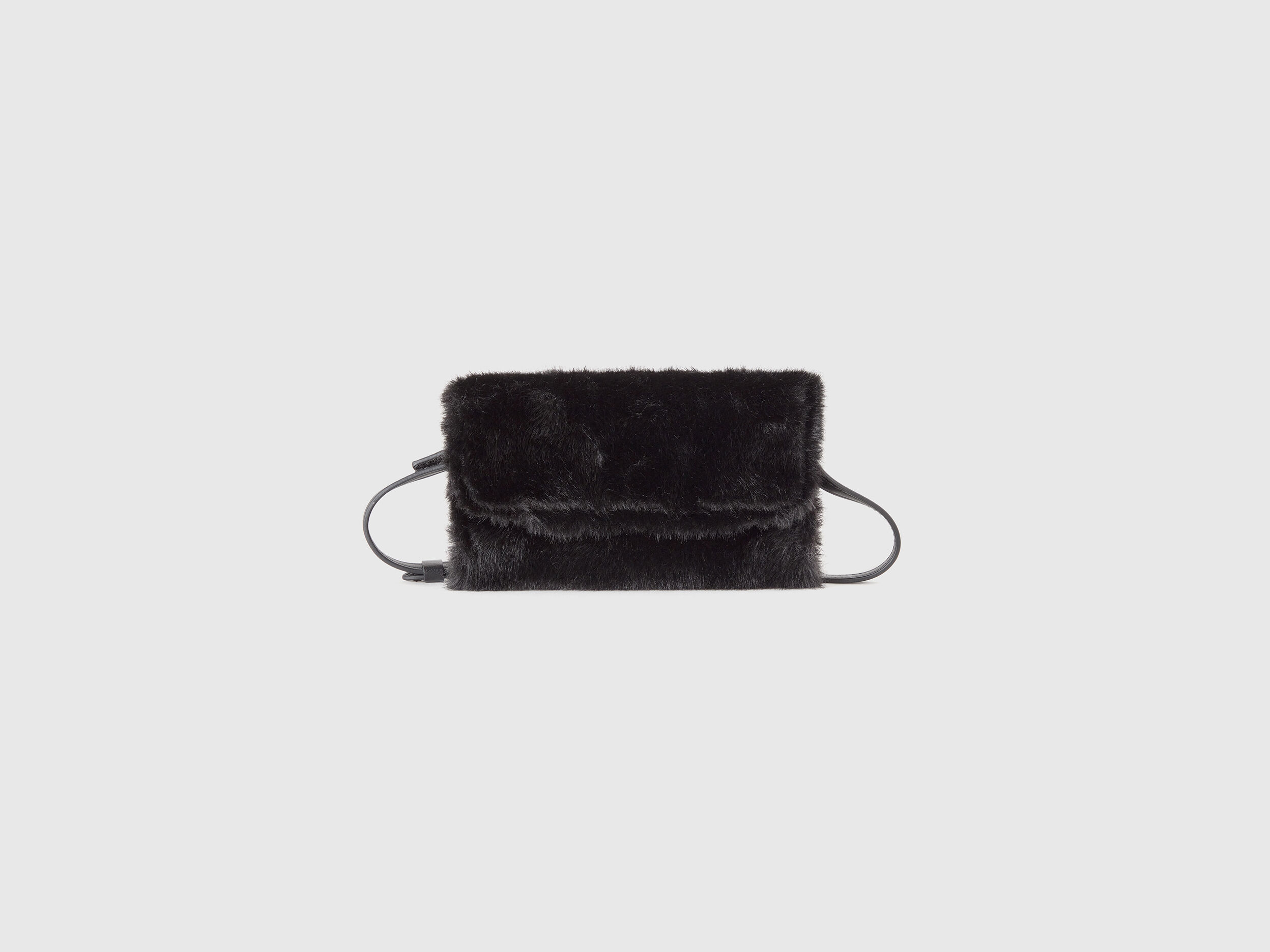 Black faux fur clutch bag shop