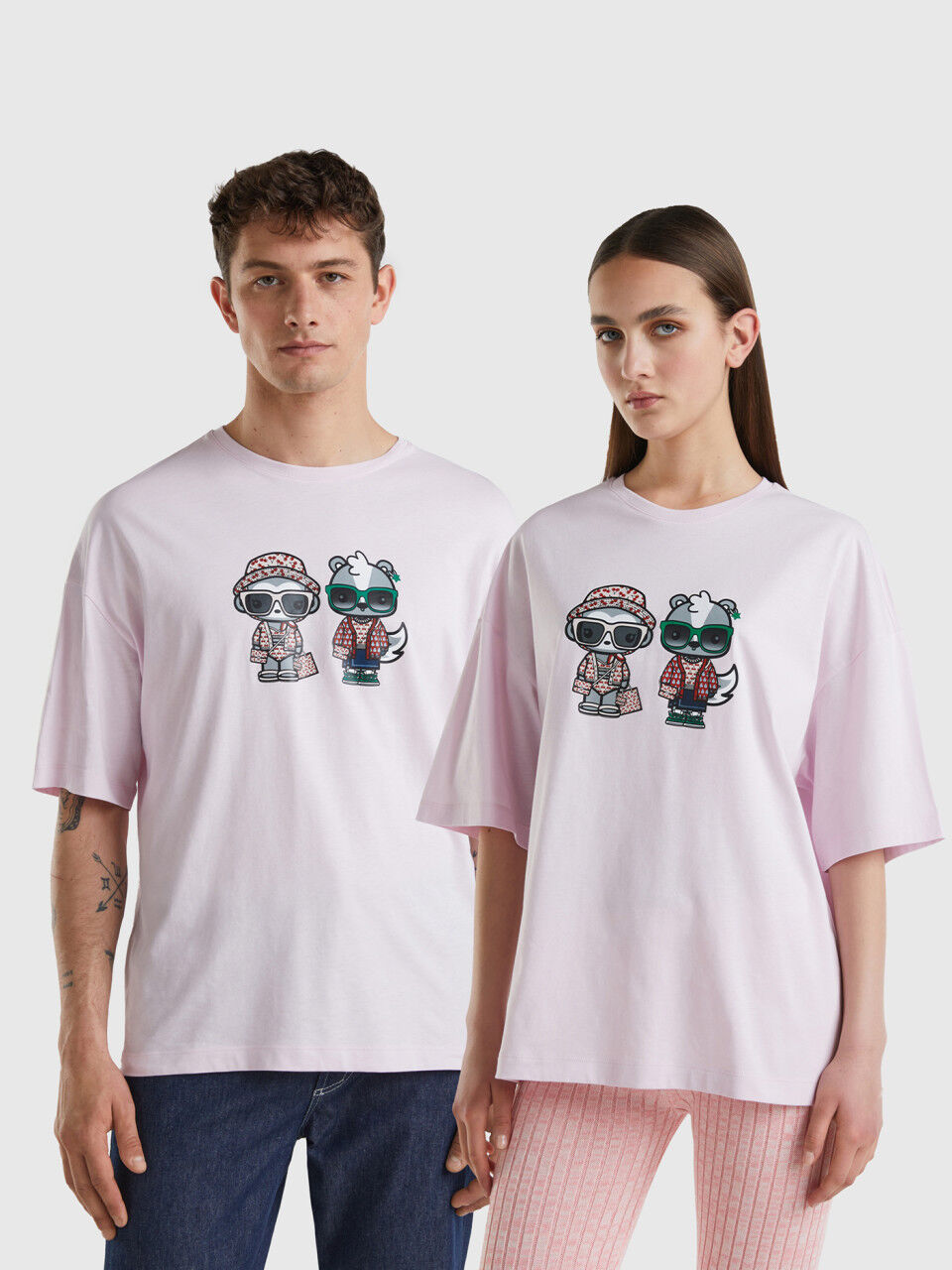 Light pink oversized Be Family t-shirt