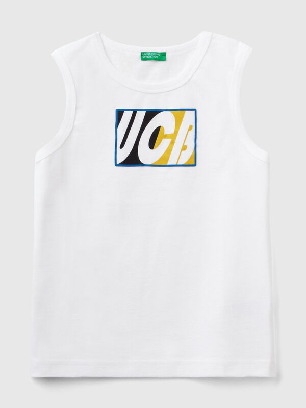 Tank top in 100% organic cotton with logo Junior Boy