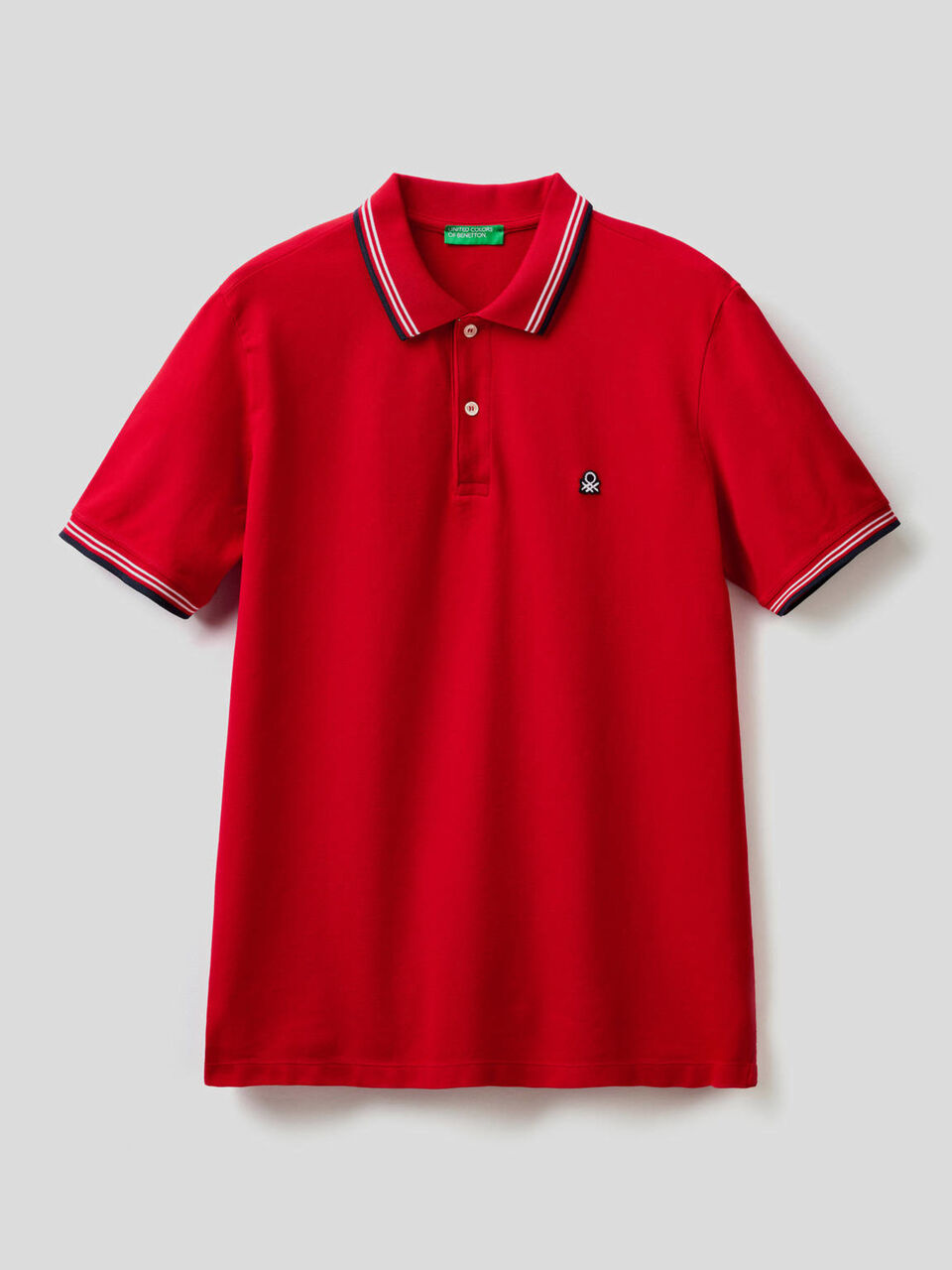 Short sleeve stretch cotton polo image number 1