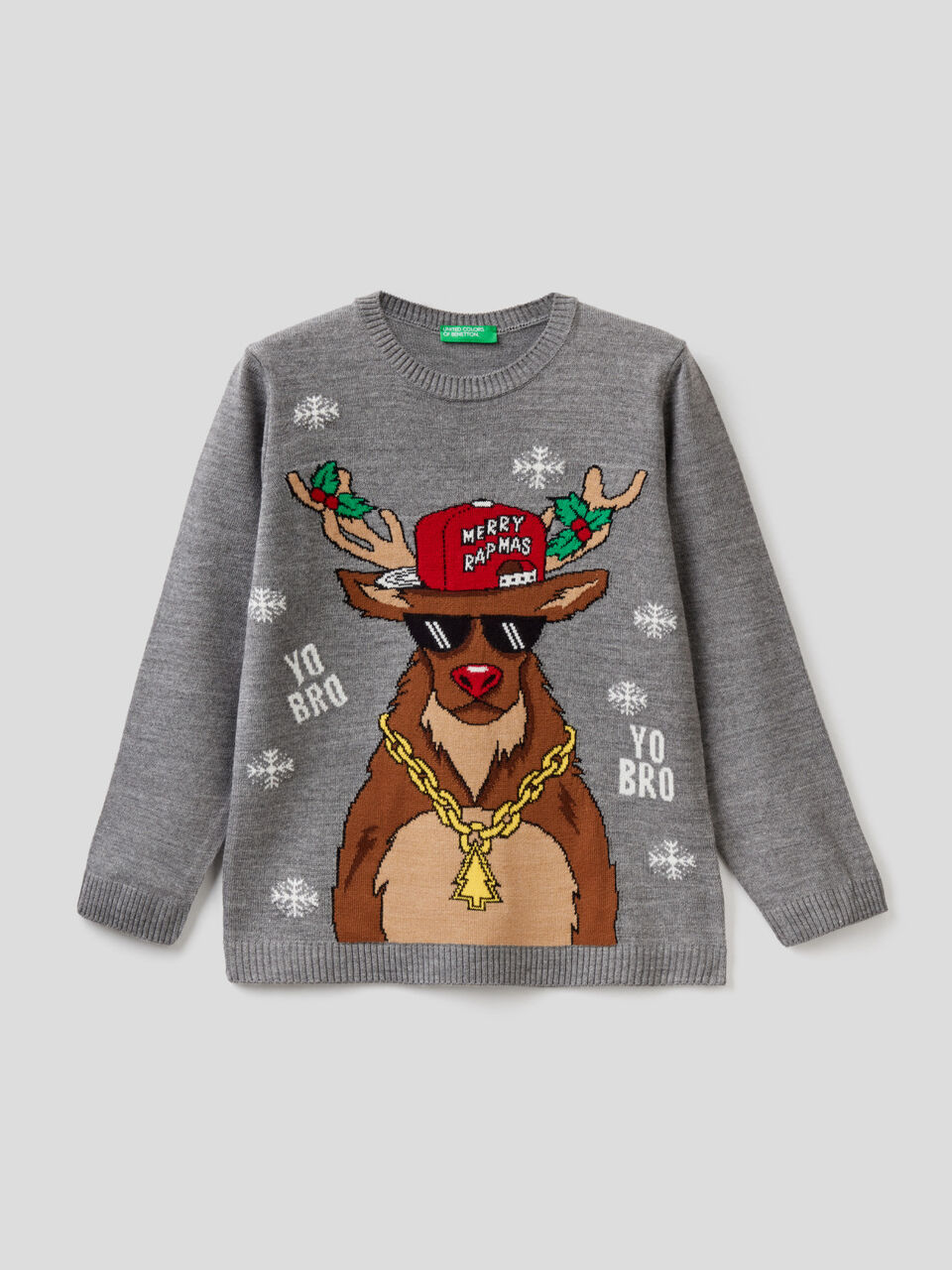 Sweater with inlaid design image number 1