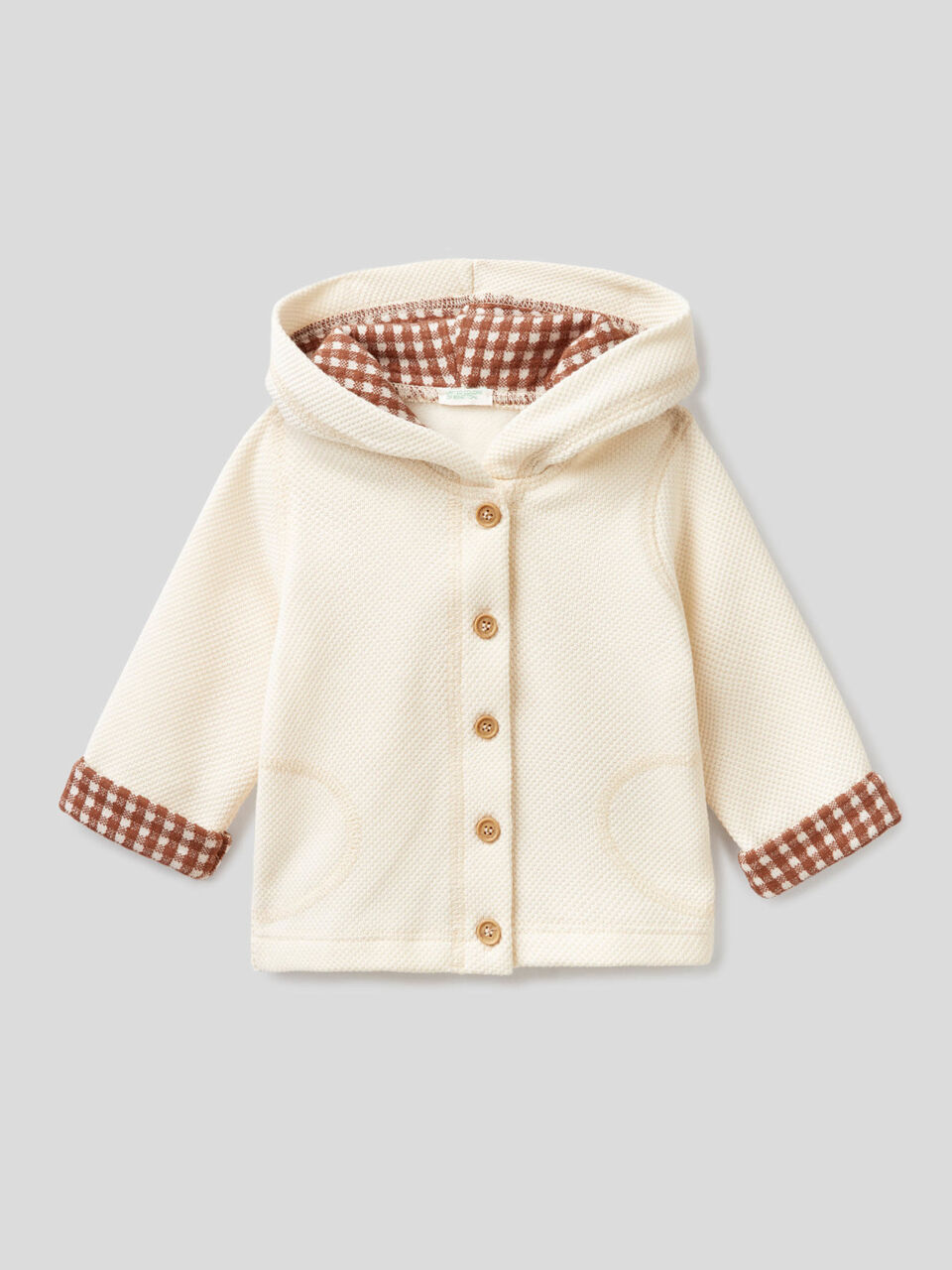 Sweatshirt in pique fabric with hood image number 1