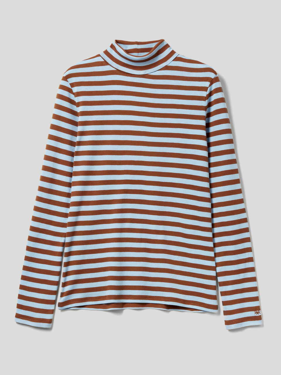 Striped turtleneck t-shirt image number 1