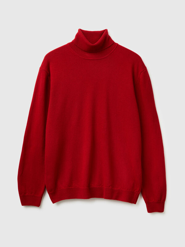 Burgundy turtleneck in pure Merino wool Burgundy turtleneck in pure Merino wool Men