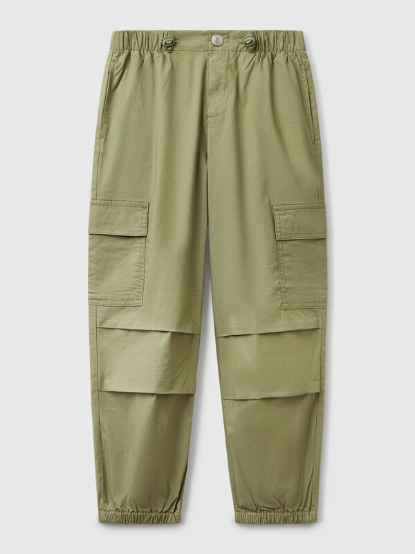 Stretch cotton cargo trousers Junior Girl