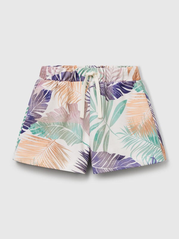 Shorts with tropical print Junior Girl