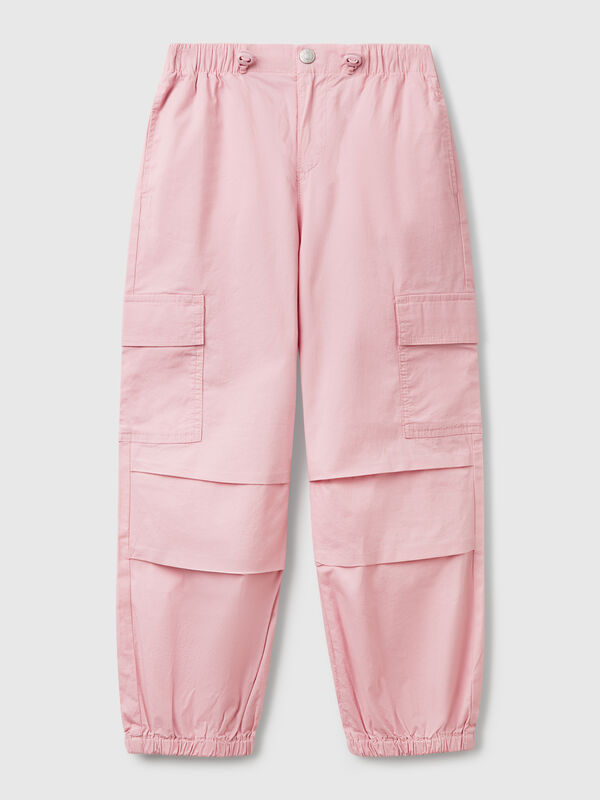 Stretch cotton cargo trousers Junior Girl