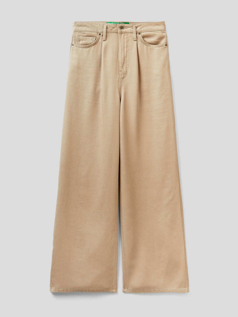 Wide leg trousers in natural fabric image number 1