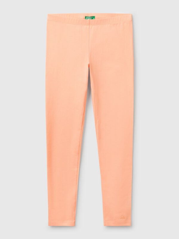 Leggings in stretch cotton with logo Junior Girl
