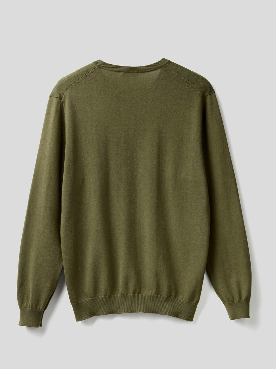 Pure cotton sweater with V-neck image number 2