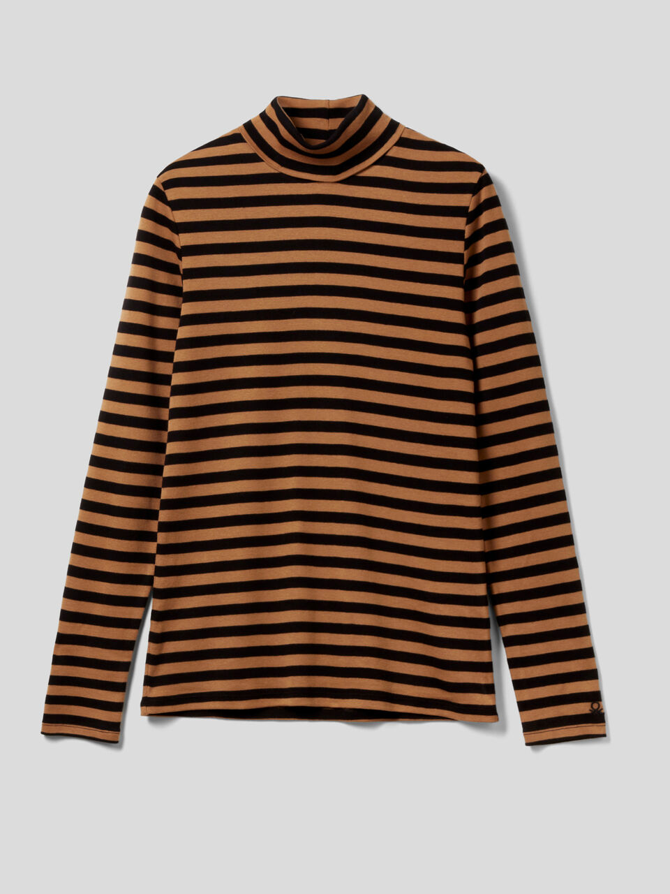 Striped turtleneck t-shirt image number 1