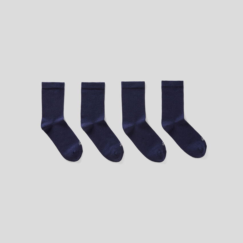 Four pairs of dark blue socks