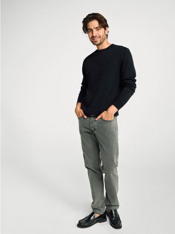 100% cotton crew neck top Men