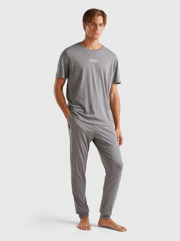 Trousers with elastic logo Men