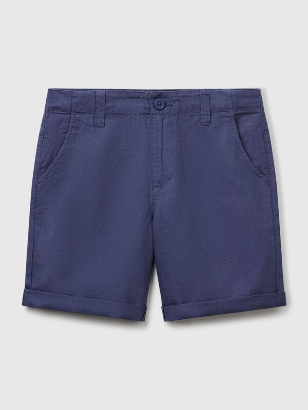 Chino bermudas in pure linen Junior Boy