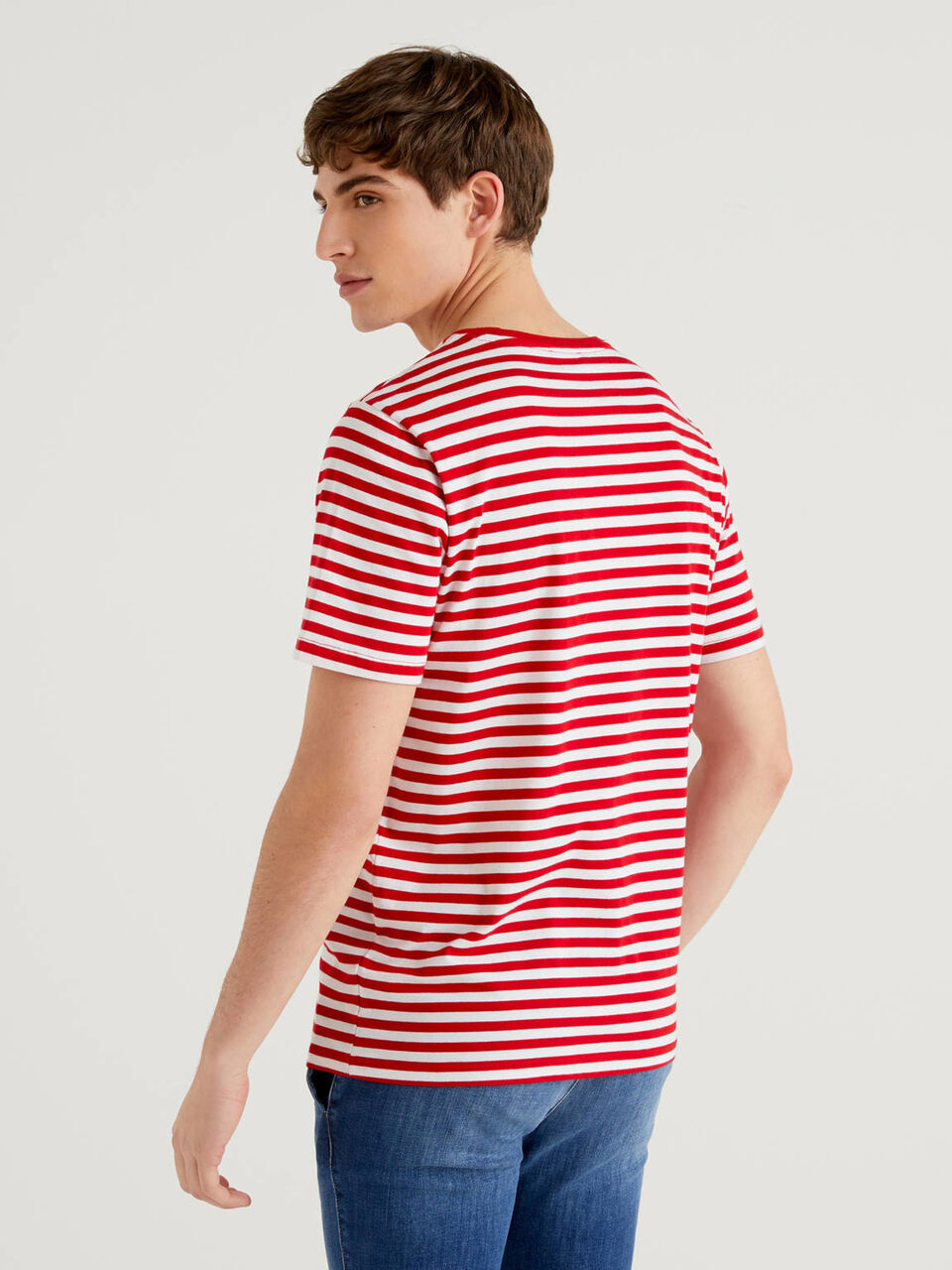 Striped t-shirt in pure cotton Men image number null