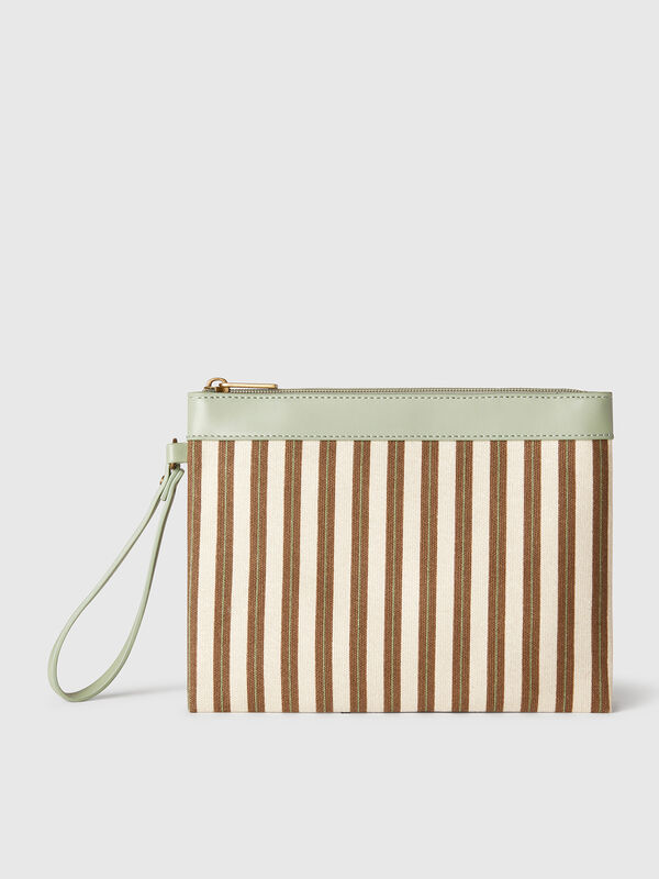 Large striped clutch Women