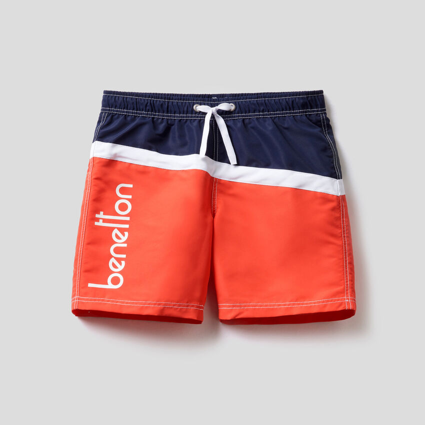 Logo print swim trunks