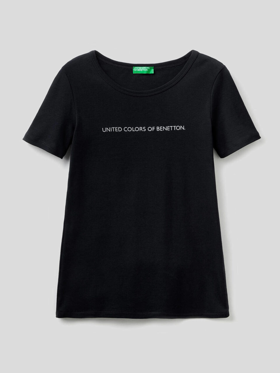 T-shirt in 100% cotton with glitter print logo image number 1