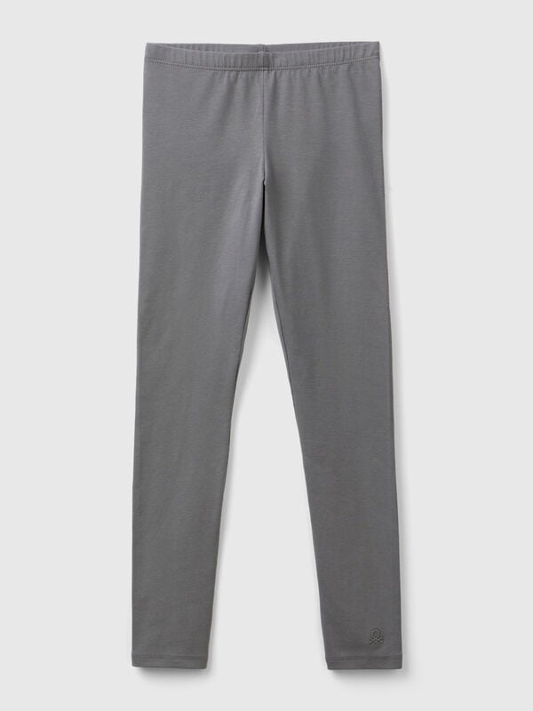 Leggings in stretch cotton with logo Junior Girl