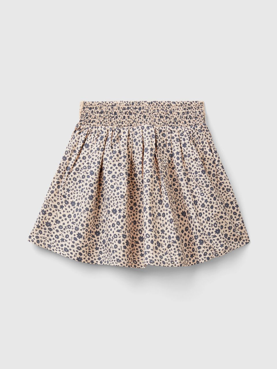 Skirt with floral print - Soft Pink | Benetton
