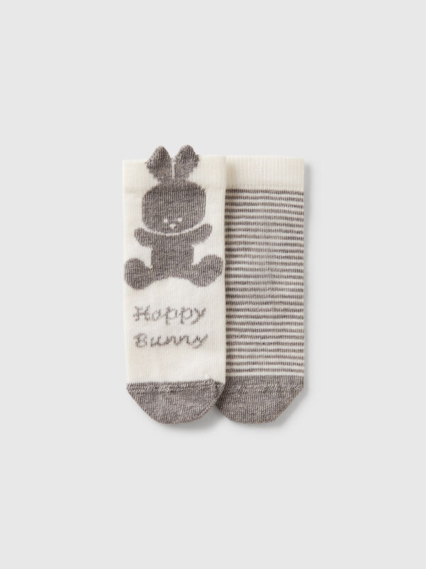 Set of socks with stripes and bunny New Born (0-18 months)