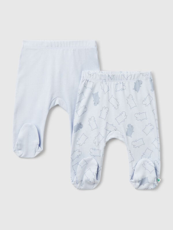 Two pairs of trousers in cotton New Born (0-18 months)