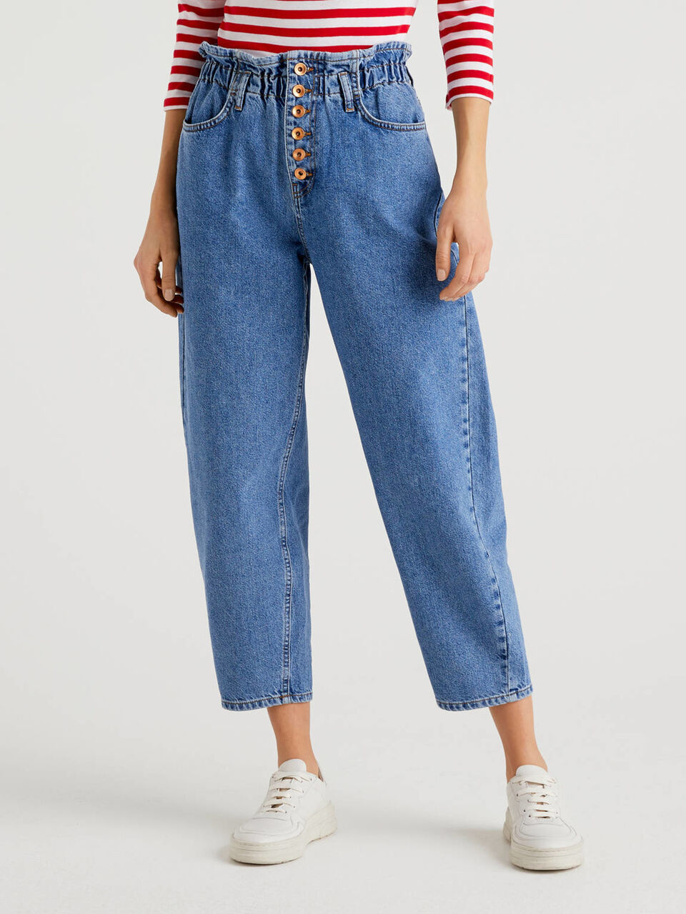 Paper bag jeans Women image number null