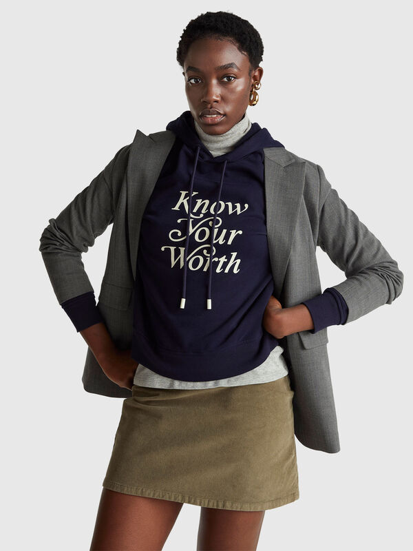 Hoodie with slogan Women