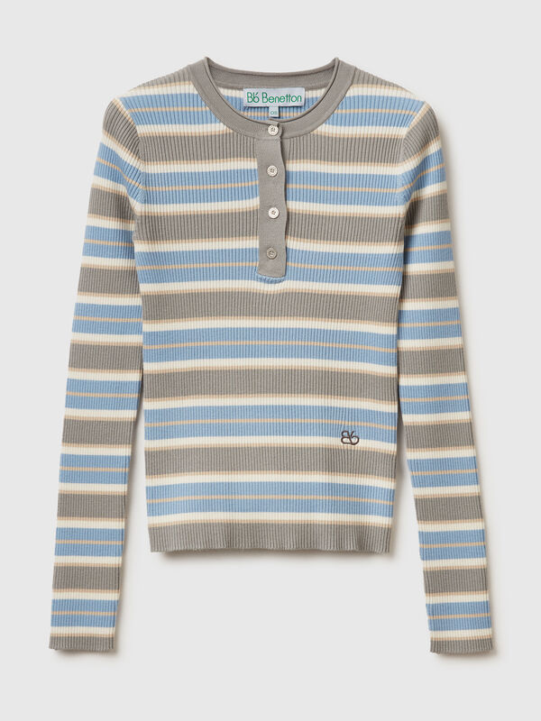 Henley ribbed top Women