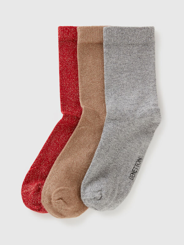 Long socks with lurex