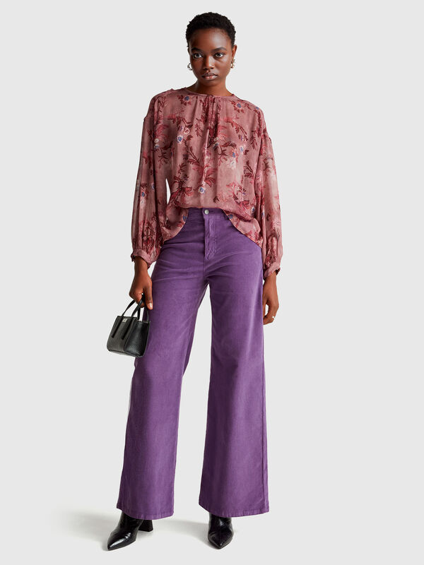 Wide fit corduroy trousers Women