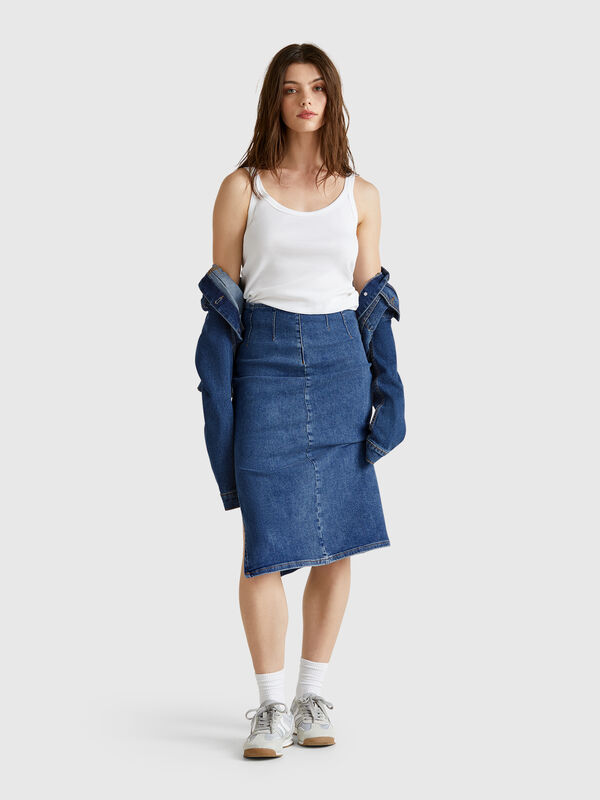 Denim pencil skirt Women
