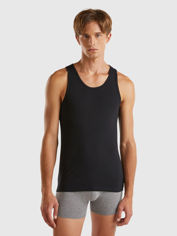 Tank top in organic stretch cotton Men