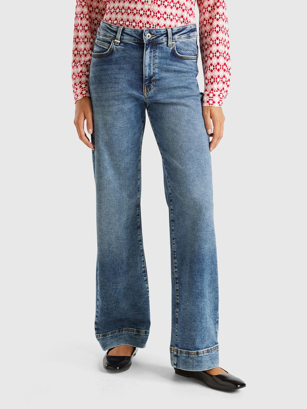 Flared jeans in recycled cotton Flared jeans in recycled cotton Women