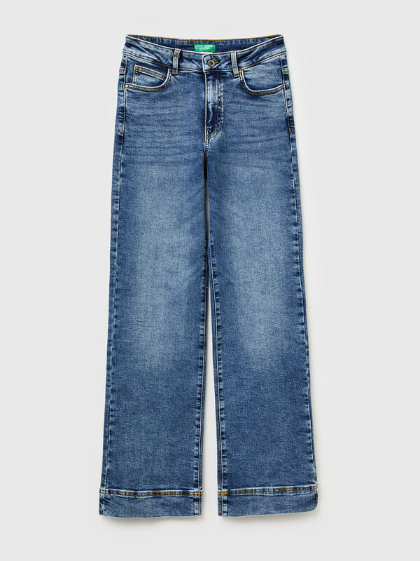 Flared jeans in recycled cotton Flared jeans in recycled cotton Women
