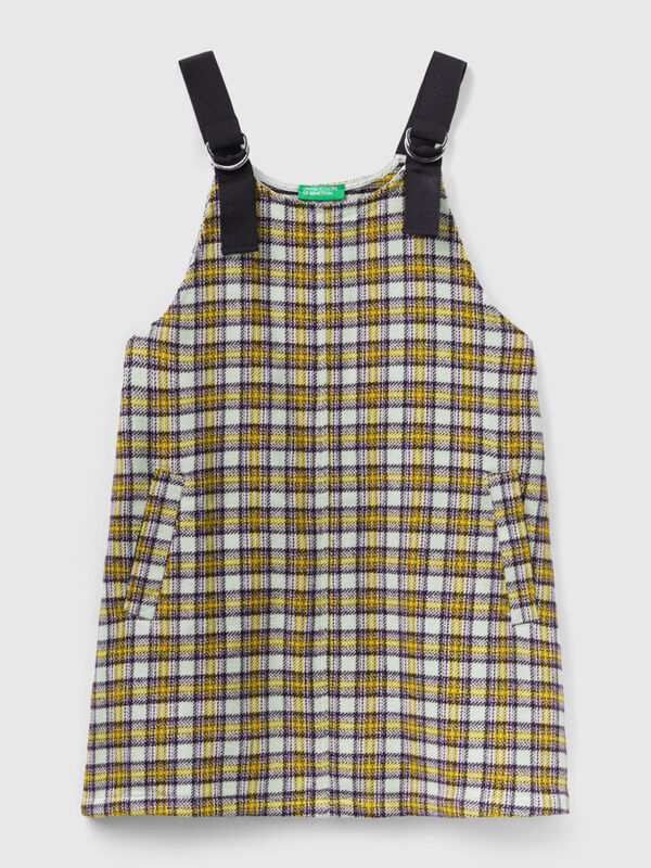 Check dungaree dress