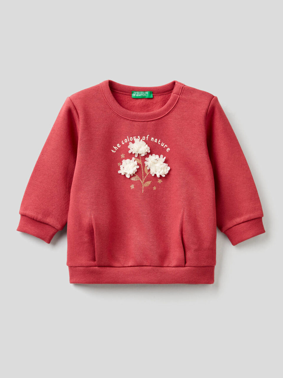 Sweatshirt with petal look applique image number 1